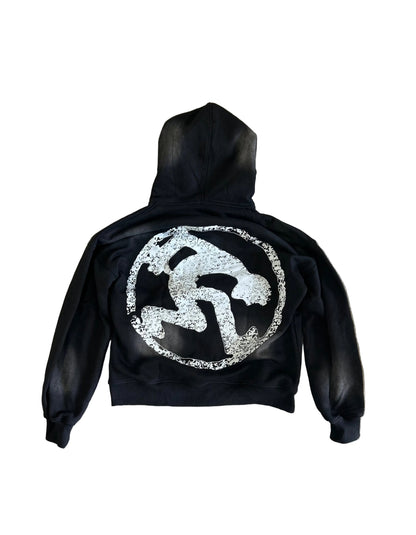 Rhinestone Lettered Zipup